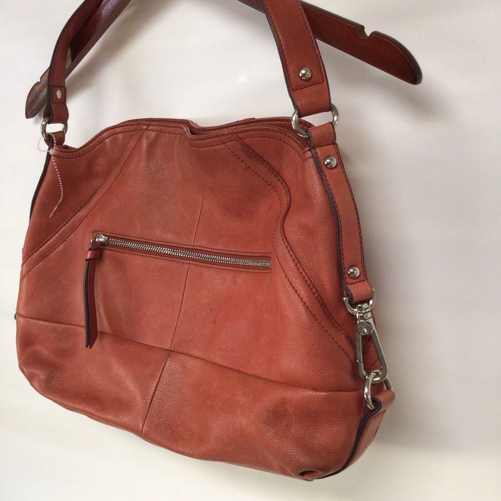B Makowsky Burnt Orange Soft Leather Hobo Satchel Shoulder Handbag Purse‎ Large - Picture 2 of 11